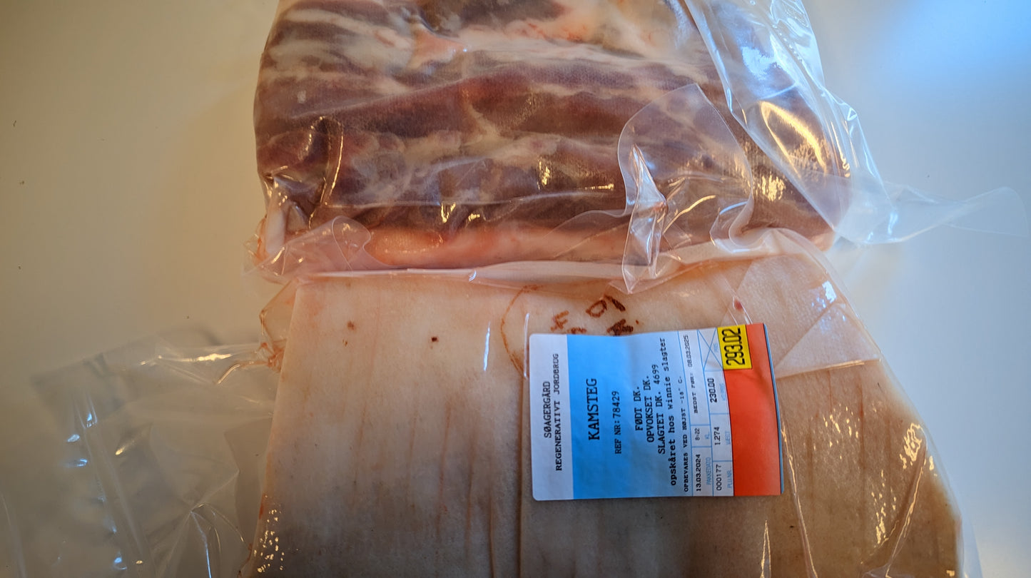 Pork back roast from forest-raised pigs