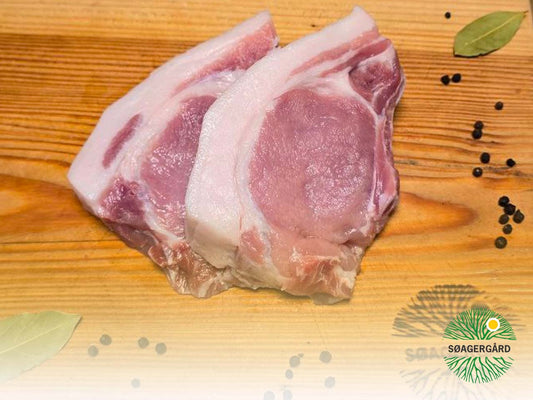 Pork chops from forest-raised pigs