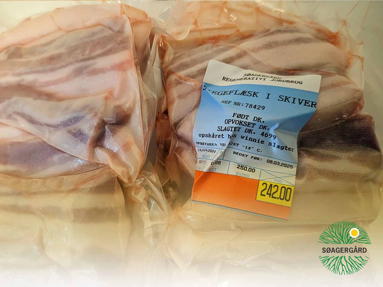 Pork frying pieces from forest-raised pigs